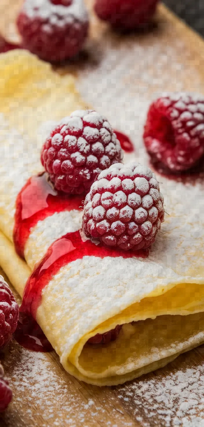 Powdered Raspberry Crepes Recipe