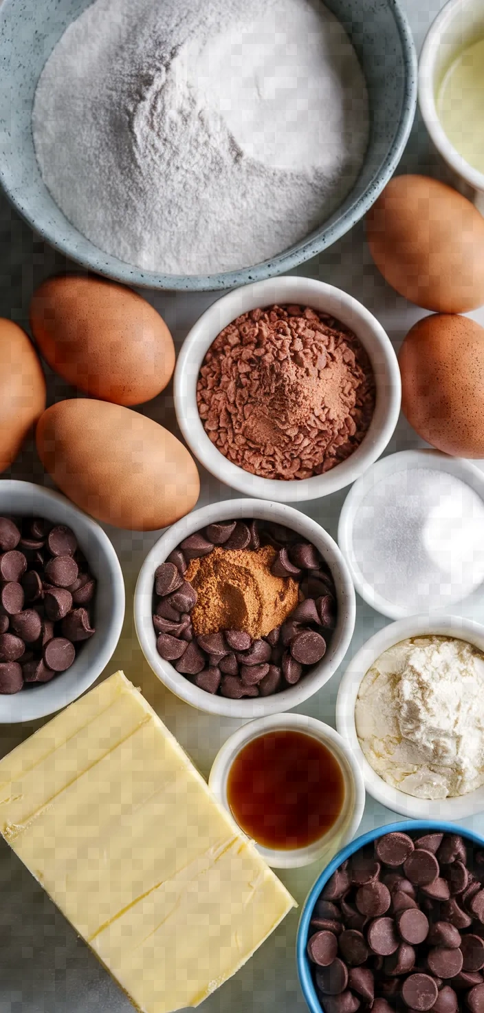 Ingredients photo for Chocolate Chip Cookie Brownies Recipe