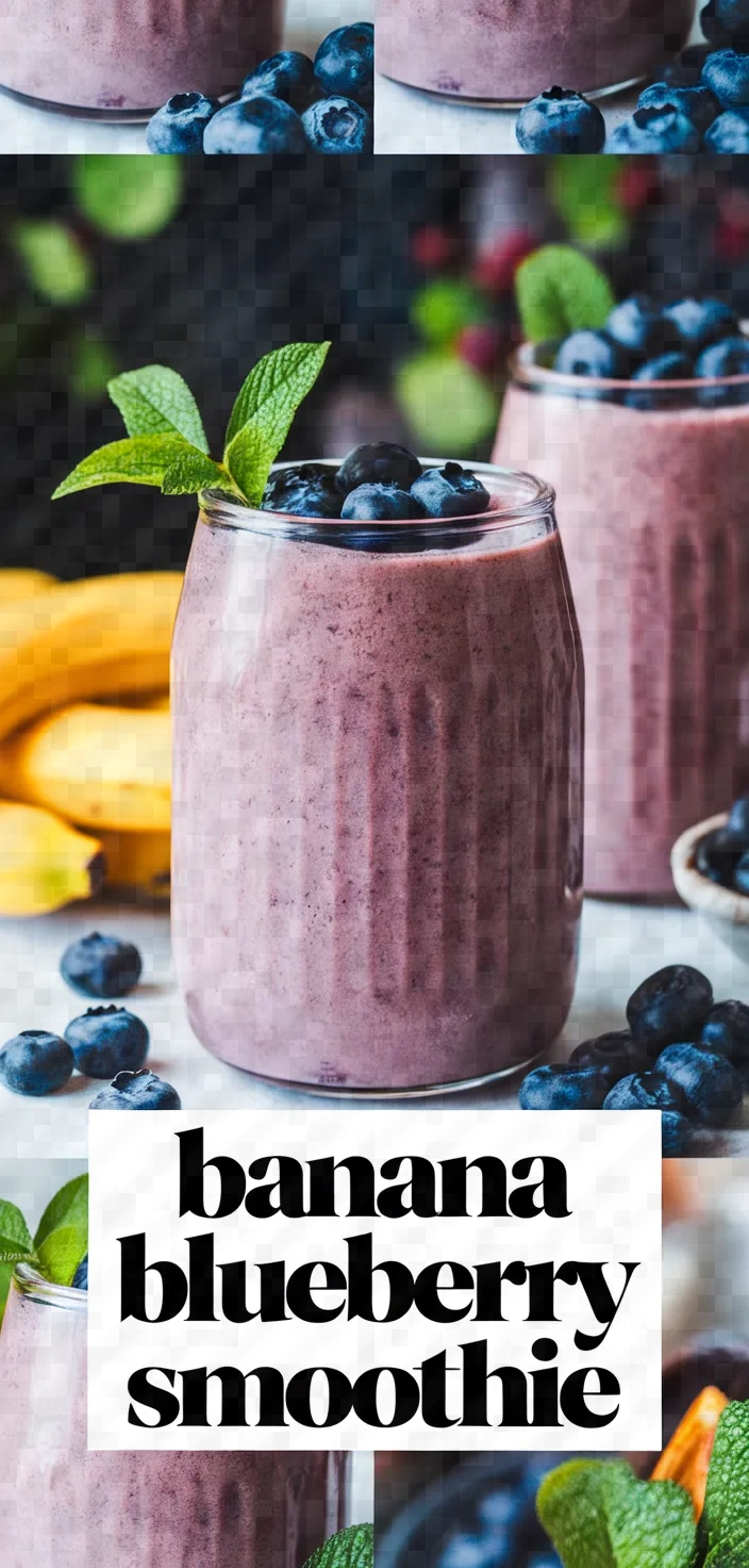 A photo of Banana Blueberry Peanut Butter Smoothie Recipe