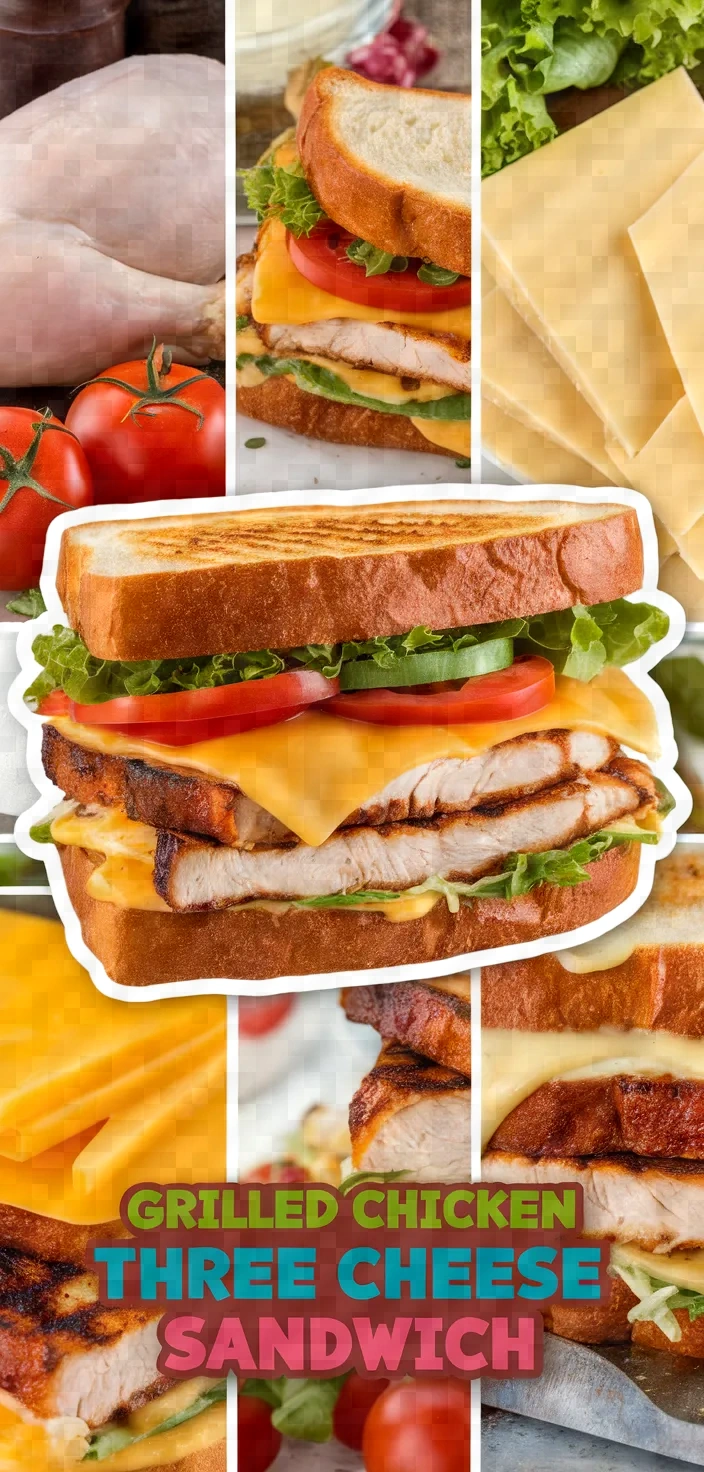 A photo of Grilled Chicken Three Cheese Sandwich Recipe