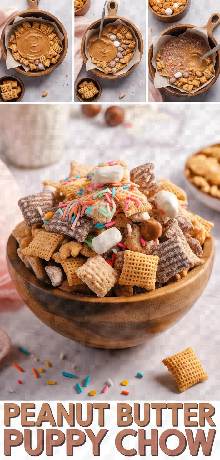 A photo of Peanut Butter Puppy Chow Recipe