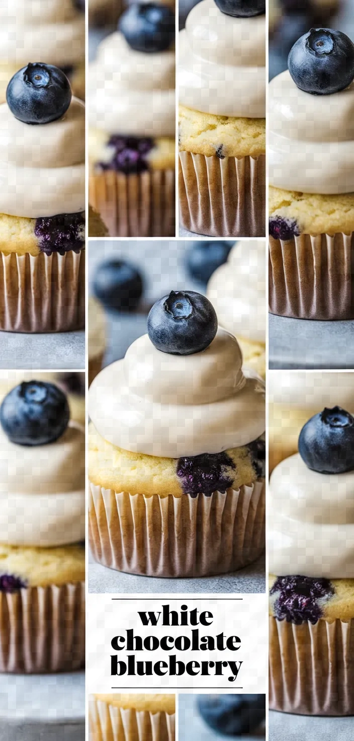 A photo of White Chocolate Blueberry Cupcakes Recipe