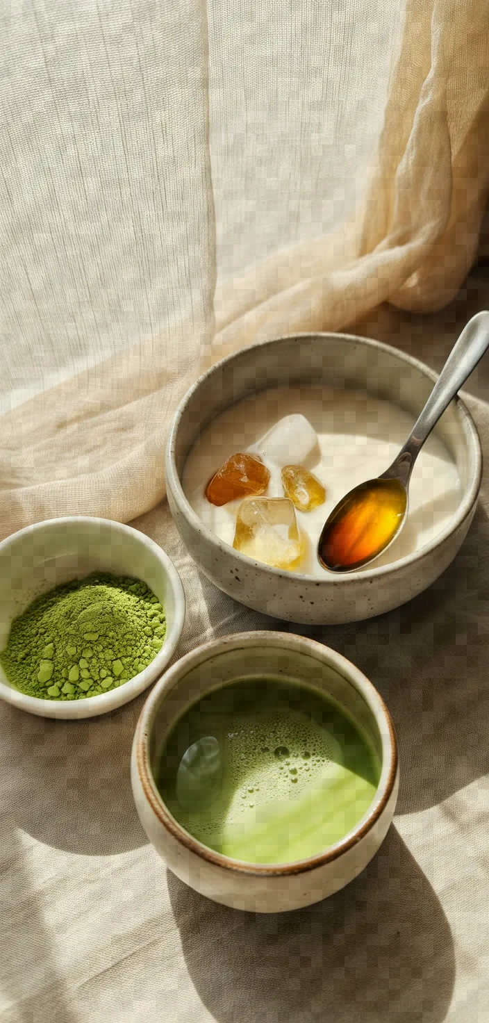 Ingredients photo for Iced Matcha Latte Recipe