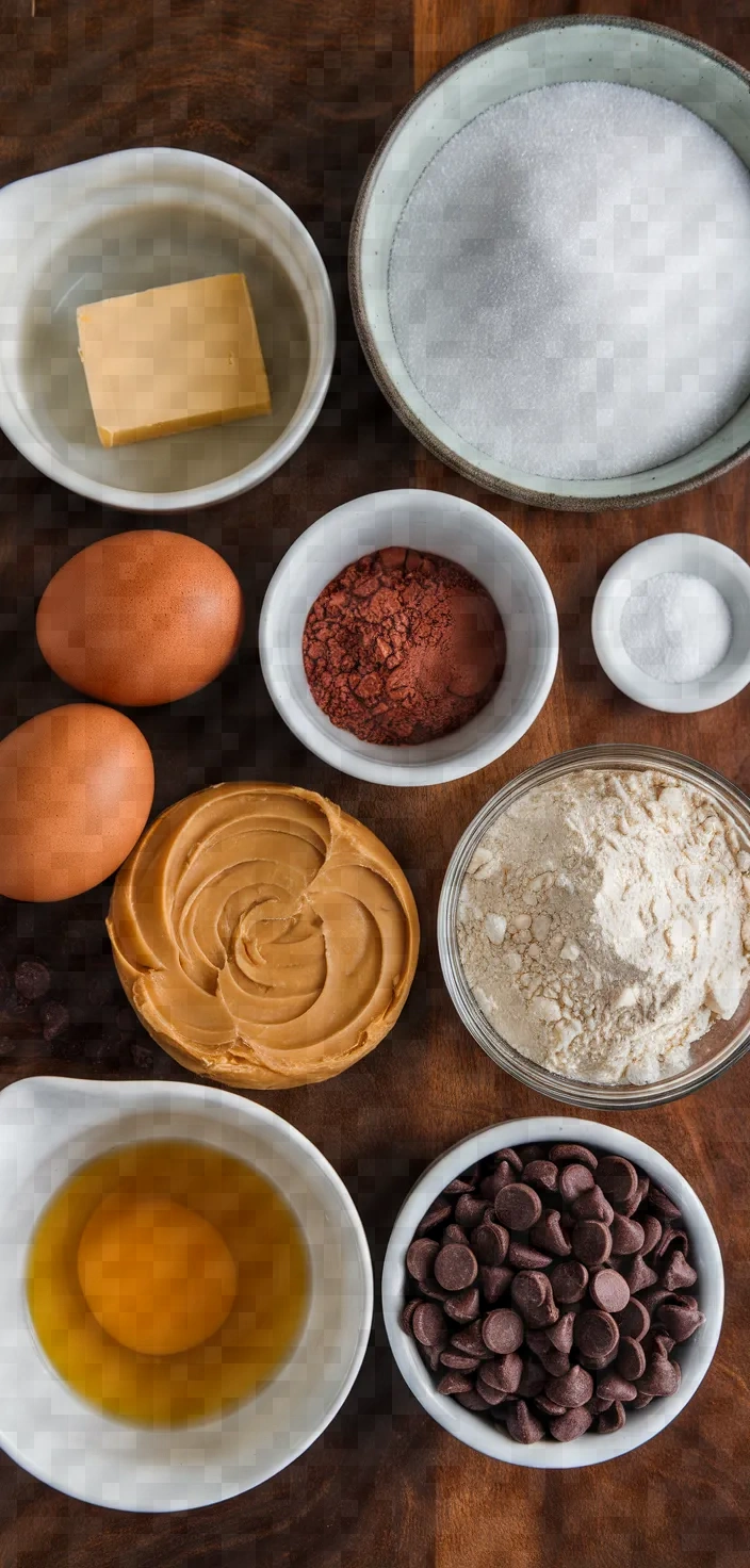 Ingredients photo for Peanut Butter Brownies Recipe