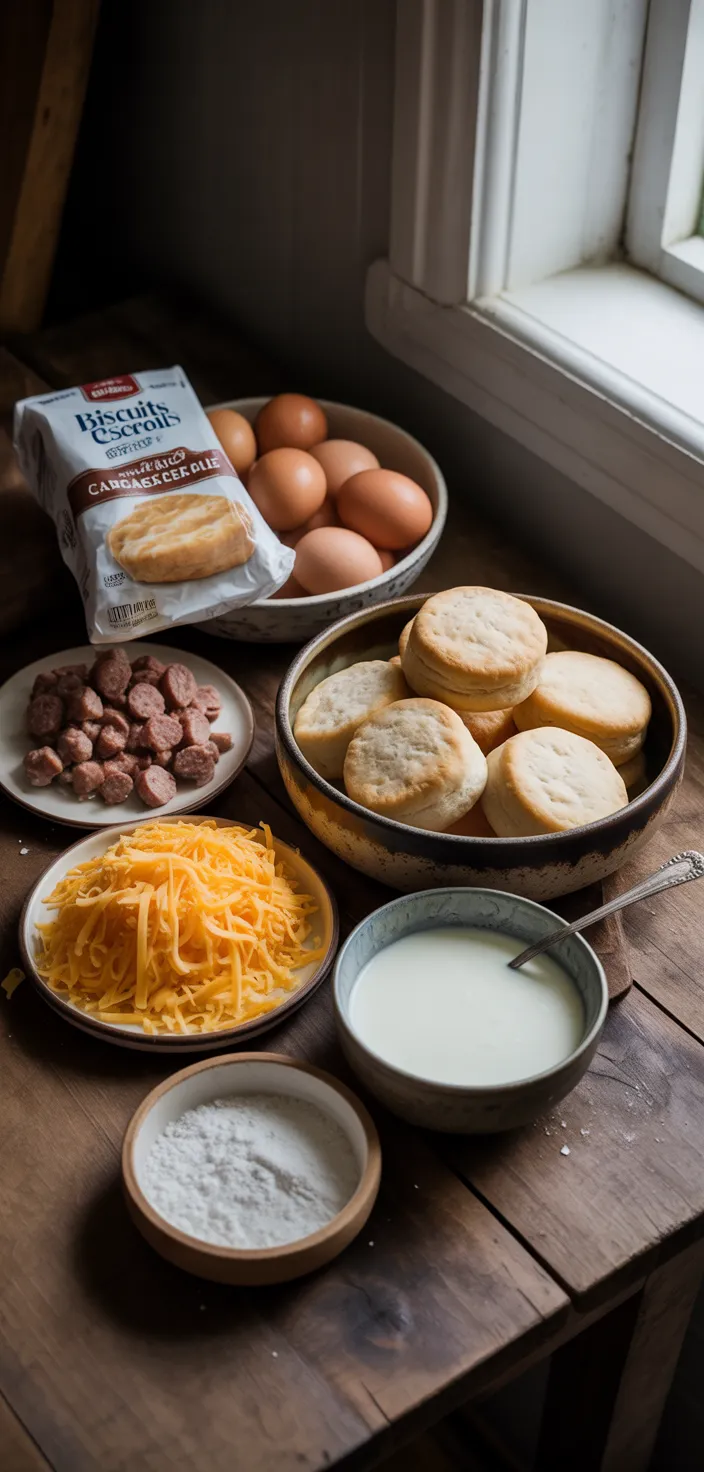 Ingredients photo for Biscuits And Gravy Casserole Recipe
