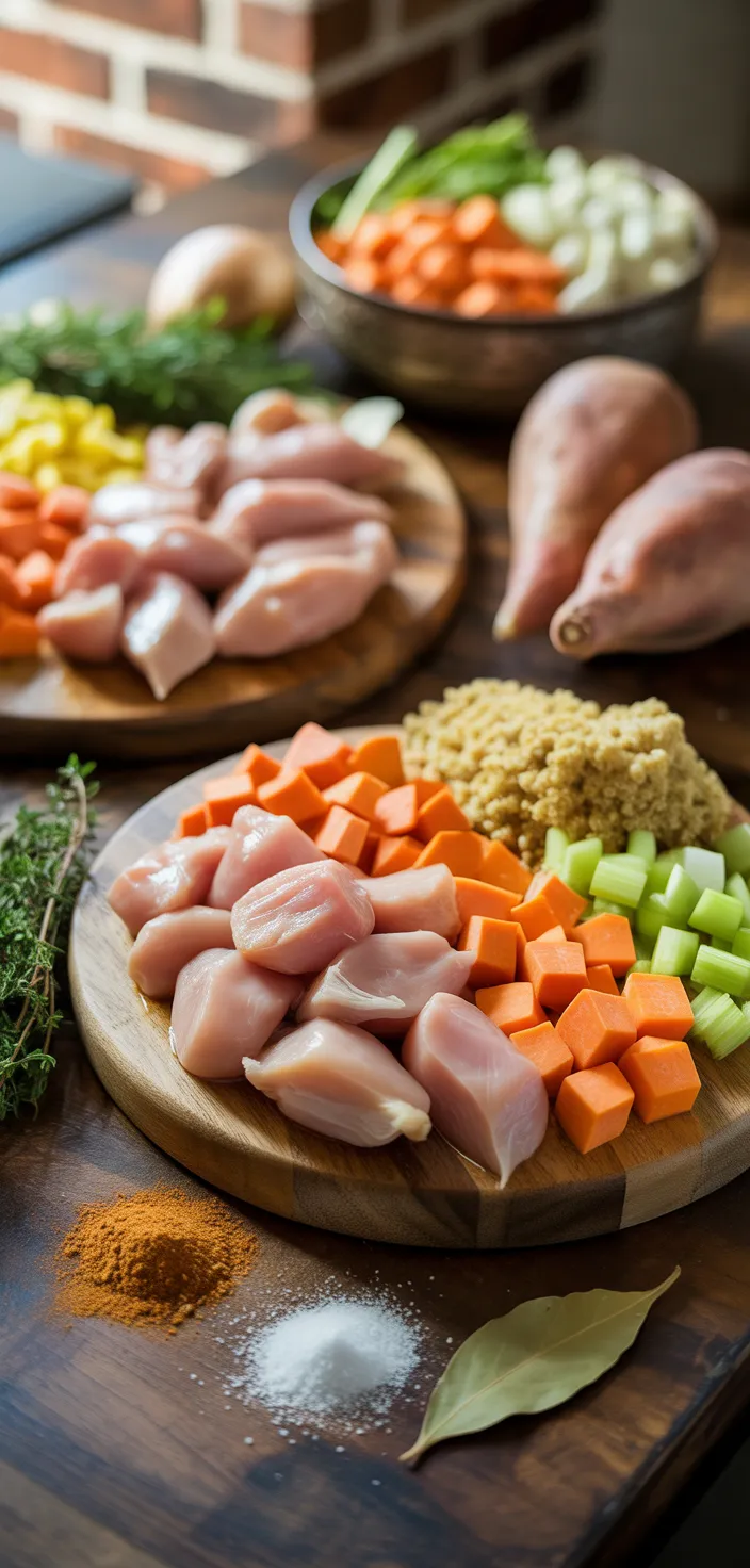Ingredients photo for Chicken Sweet Potato Soup Recipe