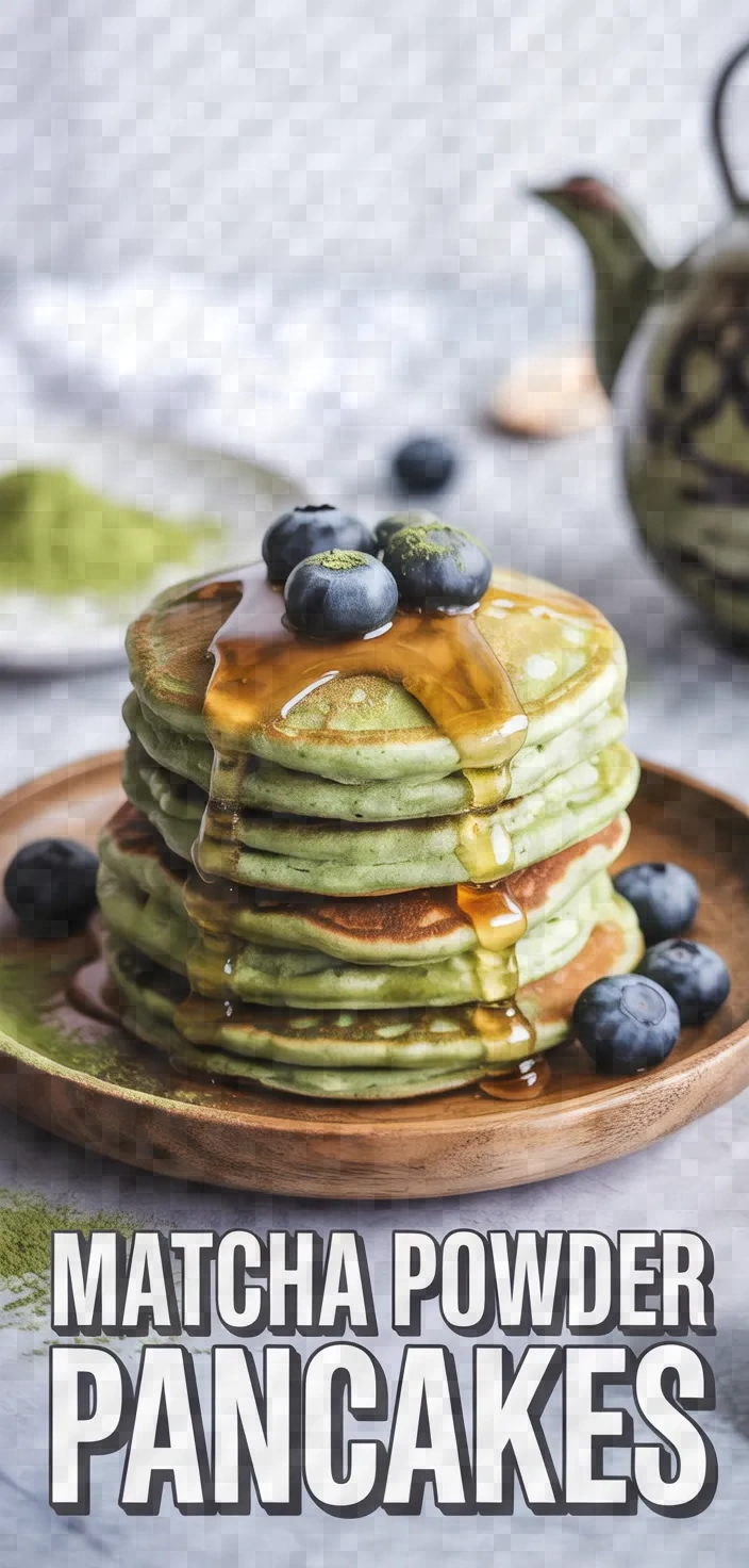 A photo of Matcha Powder Pancakes Recipe