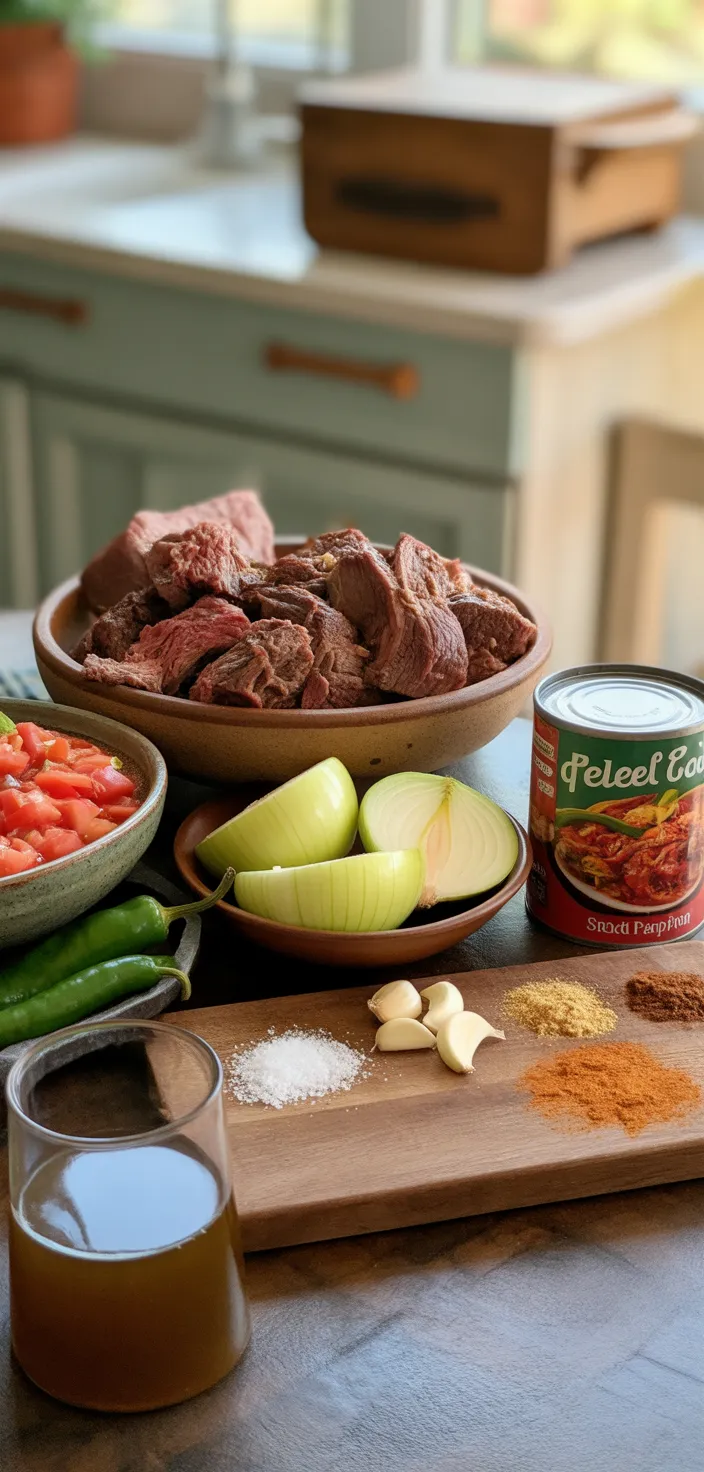 Ingredients photo for Crock Pot Mexican Shredded Beef Tacos Recipe