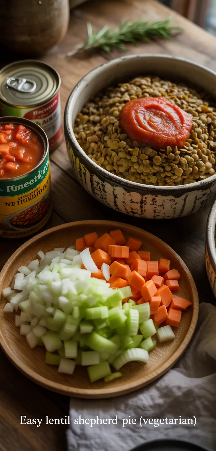 Ingredients photo for Easy Lentil Shepherd's Pie (vegetarian) Recipe
