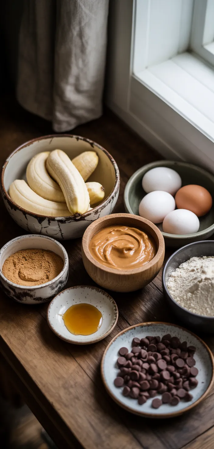 Ingredients photo for Gluten Free Peanut Butter Banana Muffins Recipe