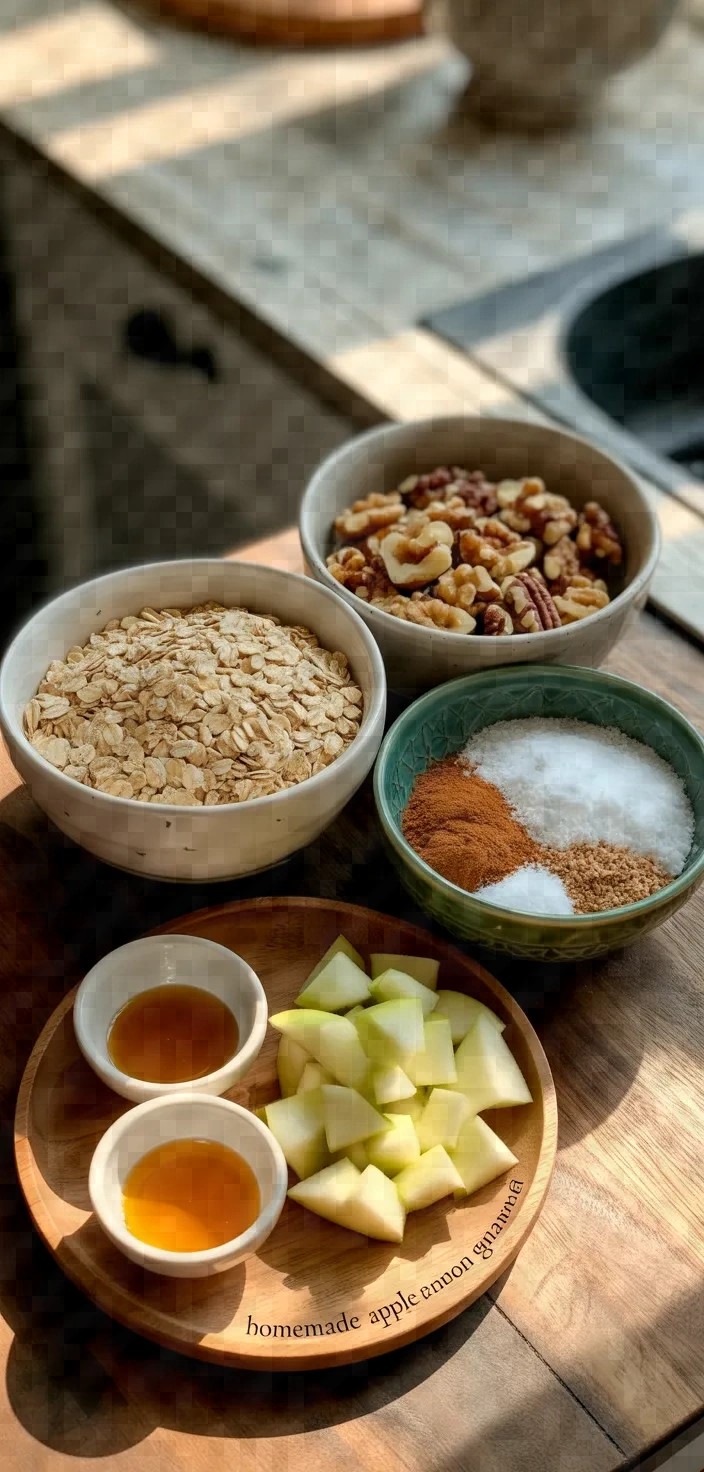Ingredients photo for Homemade Apple Cinnamon Granola Recipe