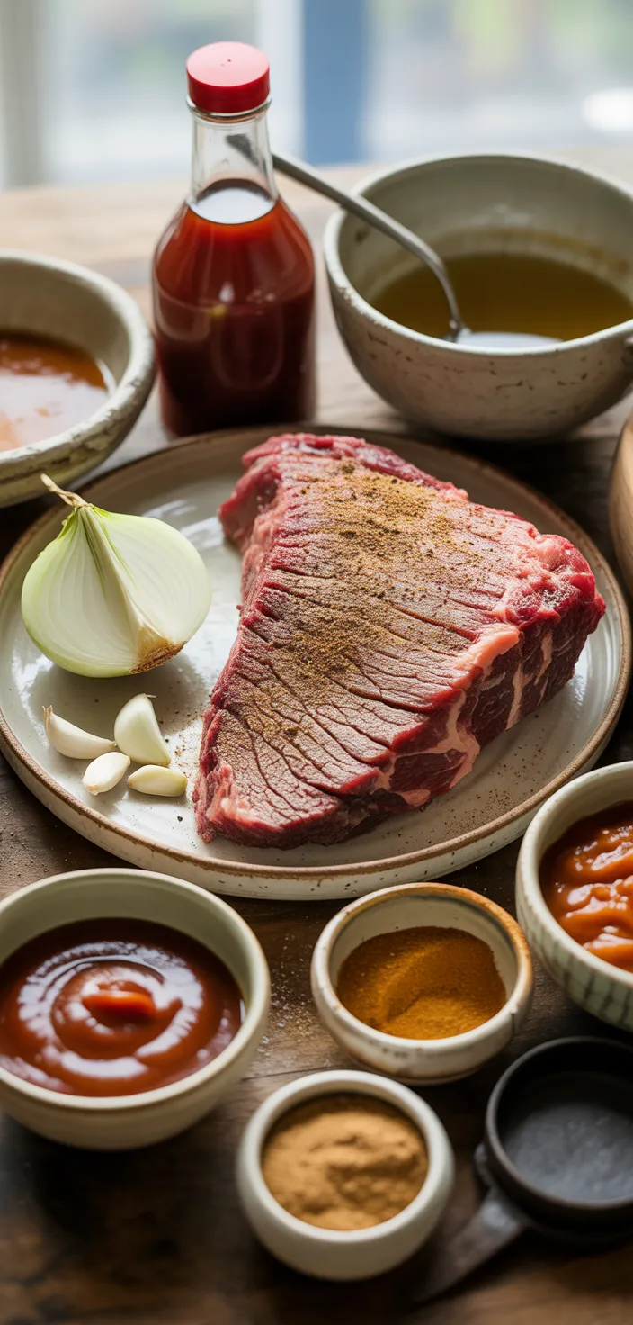 Ingredients photo for Slow Cooker BBQ Beef Brisket Recipe
