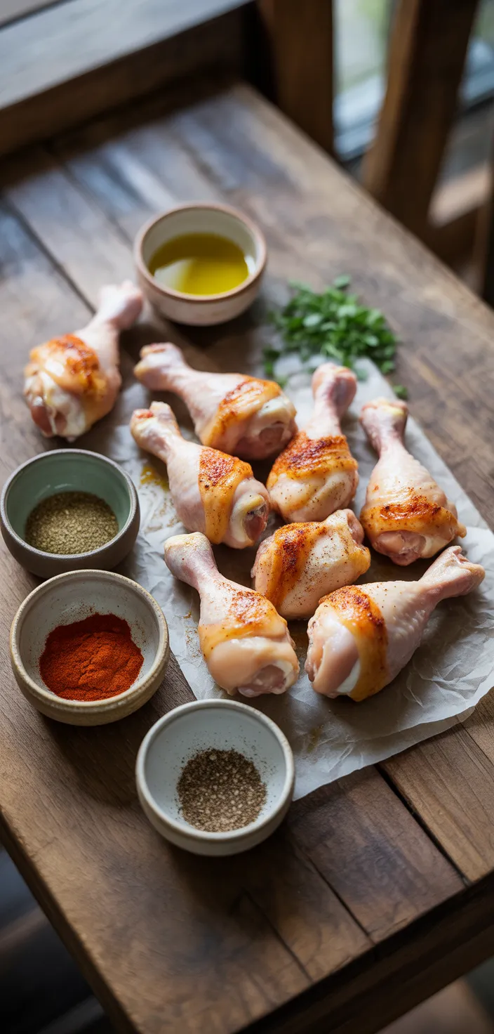 Ingredients photo for Air Fryer Chicken Drumsticks Recipe