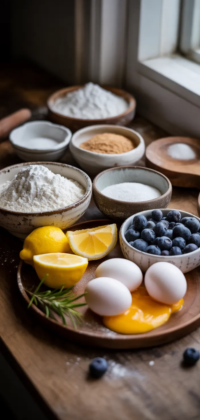 Ingredients photo for Almond Flour Lemon Blueberry Scones Recipe