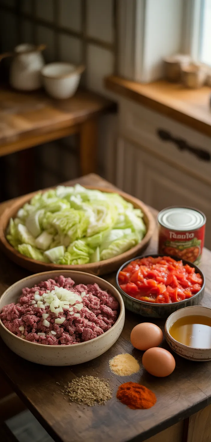 Ingredients photo for Cabbage Roll Casserole Recipe