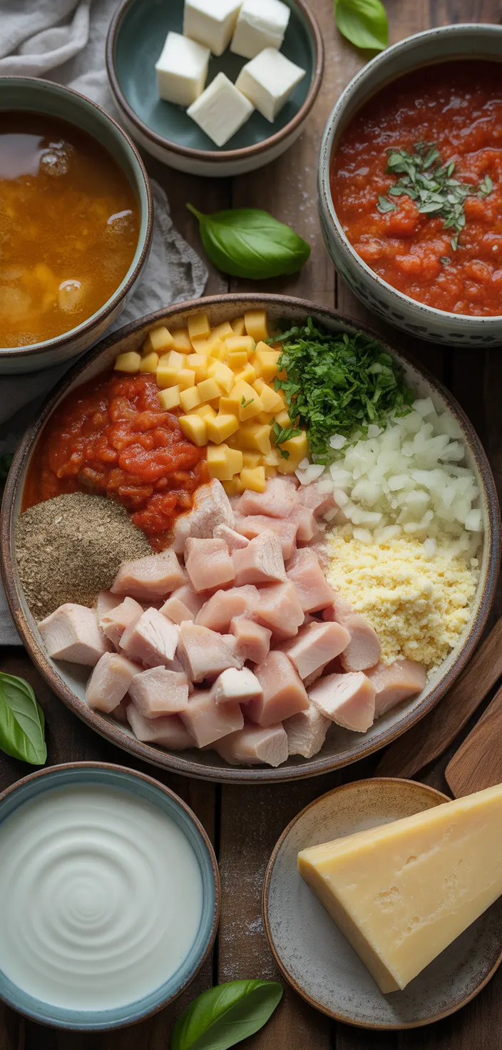 Ingredients photo for Crock Pot Chicken Parmesan Soup Recipe