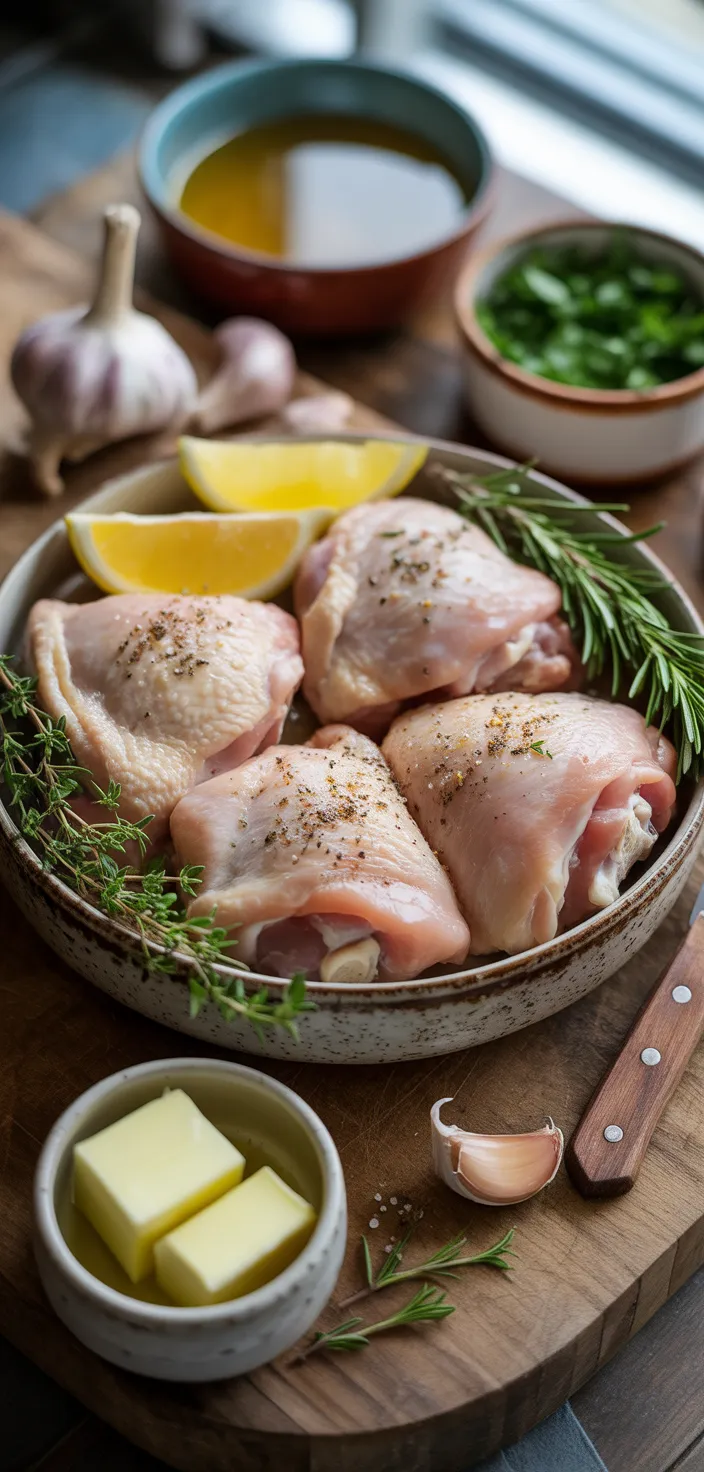 Ingredients photo for Crock Pot Lemon Garlic Butter Chicken Thighs Recipe