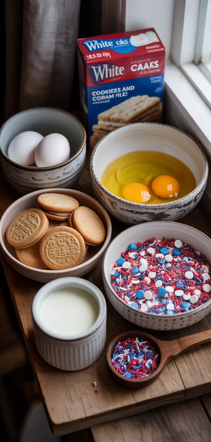 Ingredients photo for Fireworks Cookies And Cream Cookies Recipe