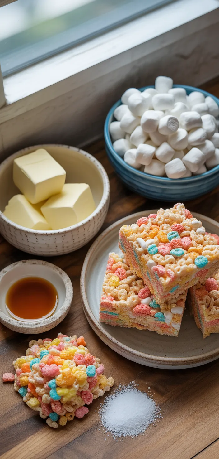 Ingredients photo for Fruity Pebbles Rice Krispies Treats Recipe