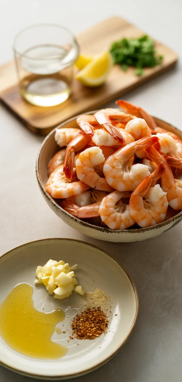 Ingredients photo for Garlic Butter Shrimp Scampi Recipe
