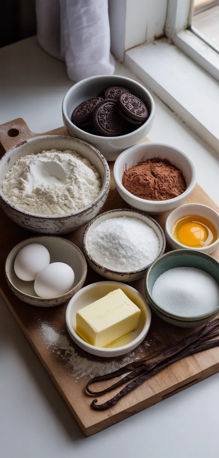 Ingredients photo for HOMEMADE OREO COOKIES Recipe