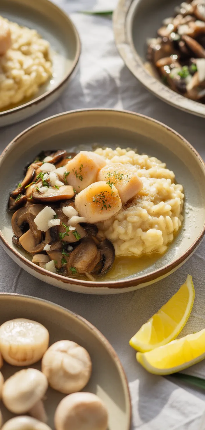 Ingredients photo for Parmesan Risotto Topped With Lemon Butter Scallops Recipe