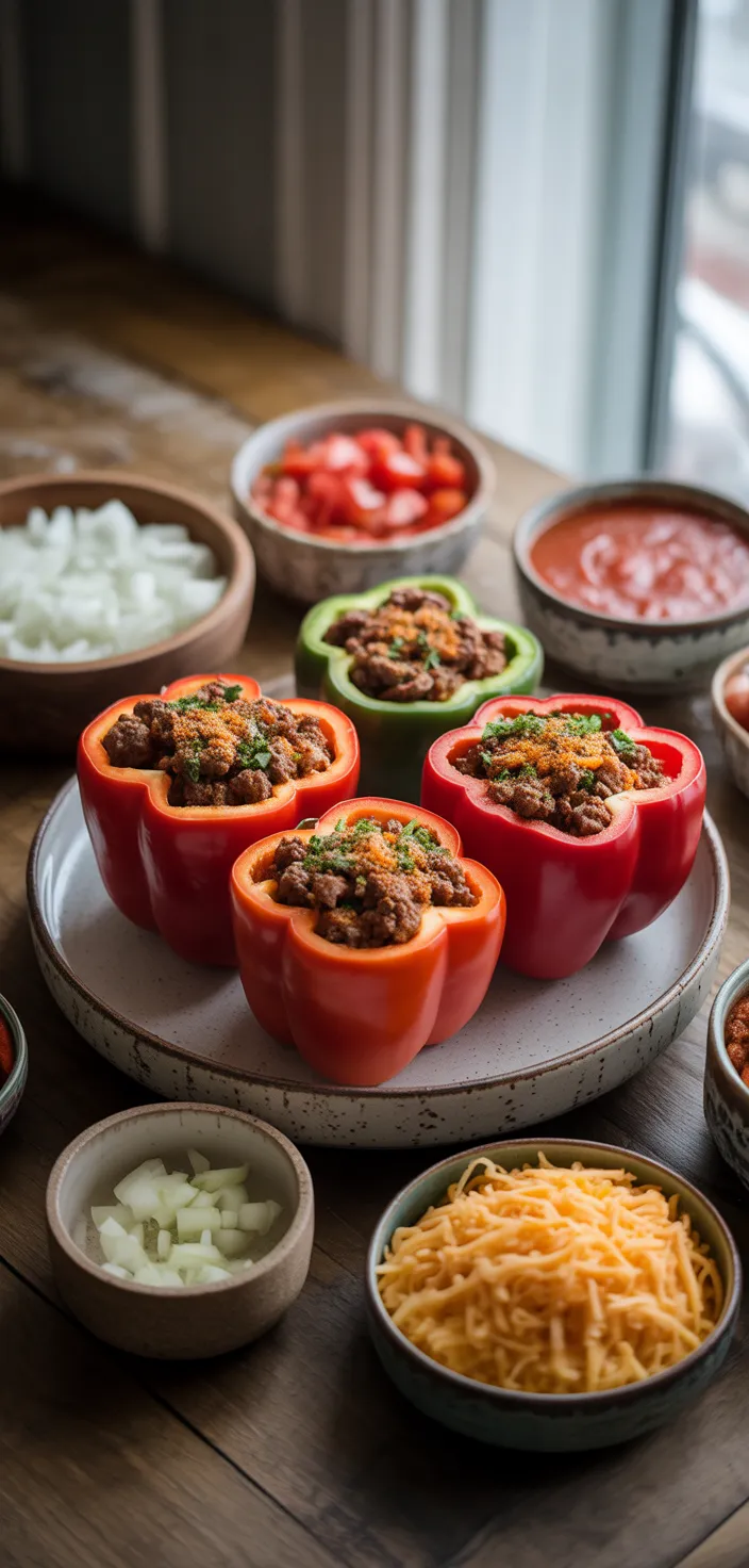 Ingredients photo for Taco Stuffed Peppers Recipe