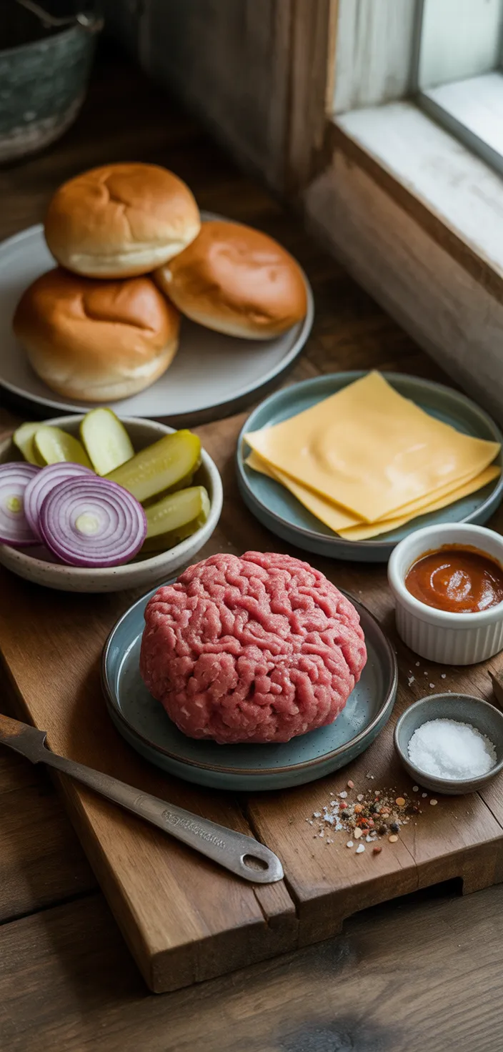 Ingredients photo for These Easy Homemade Smash Burgers Are Better Than Restaurant Burgers! Recipe