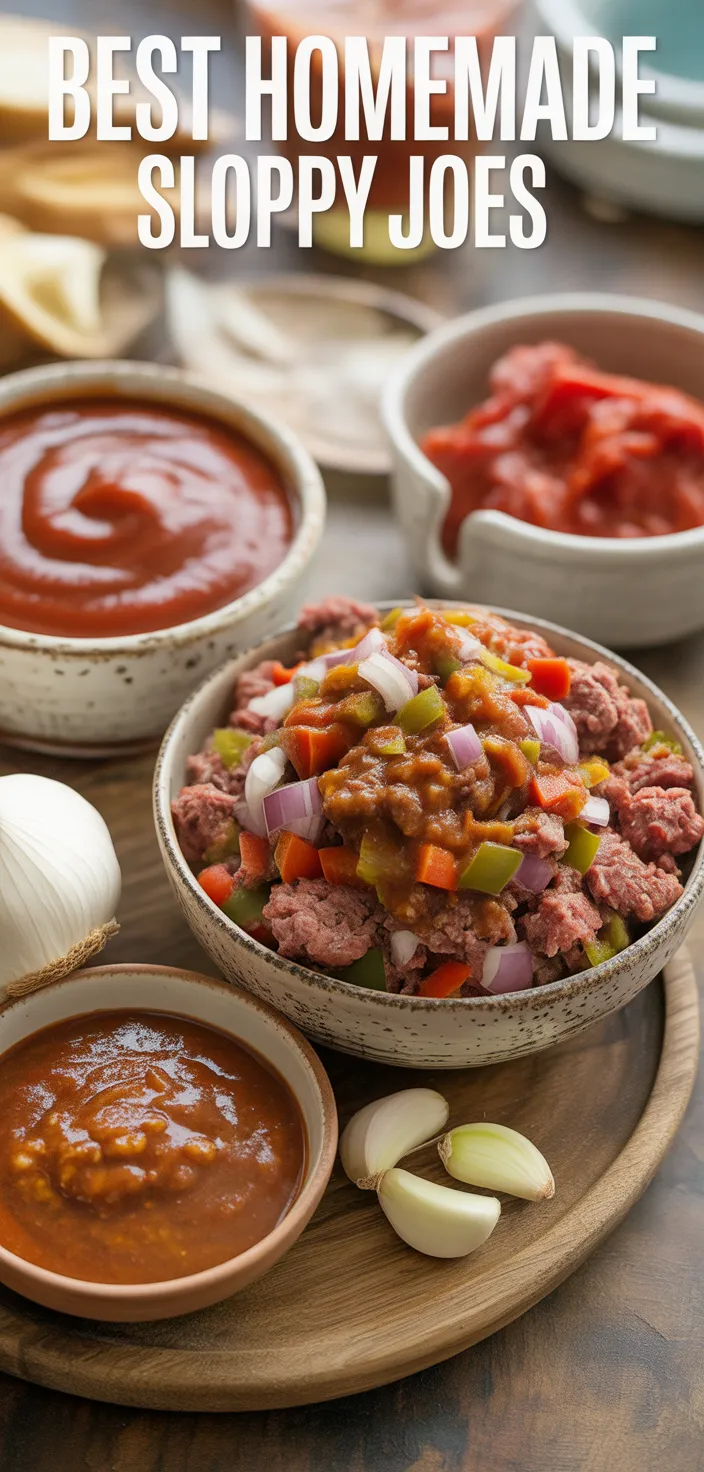 Ingredients photo for BEST Homemade Sloppy Joes Recipe
