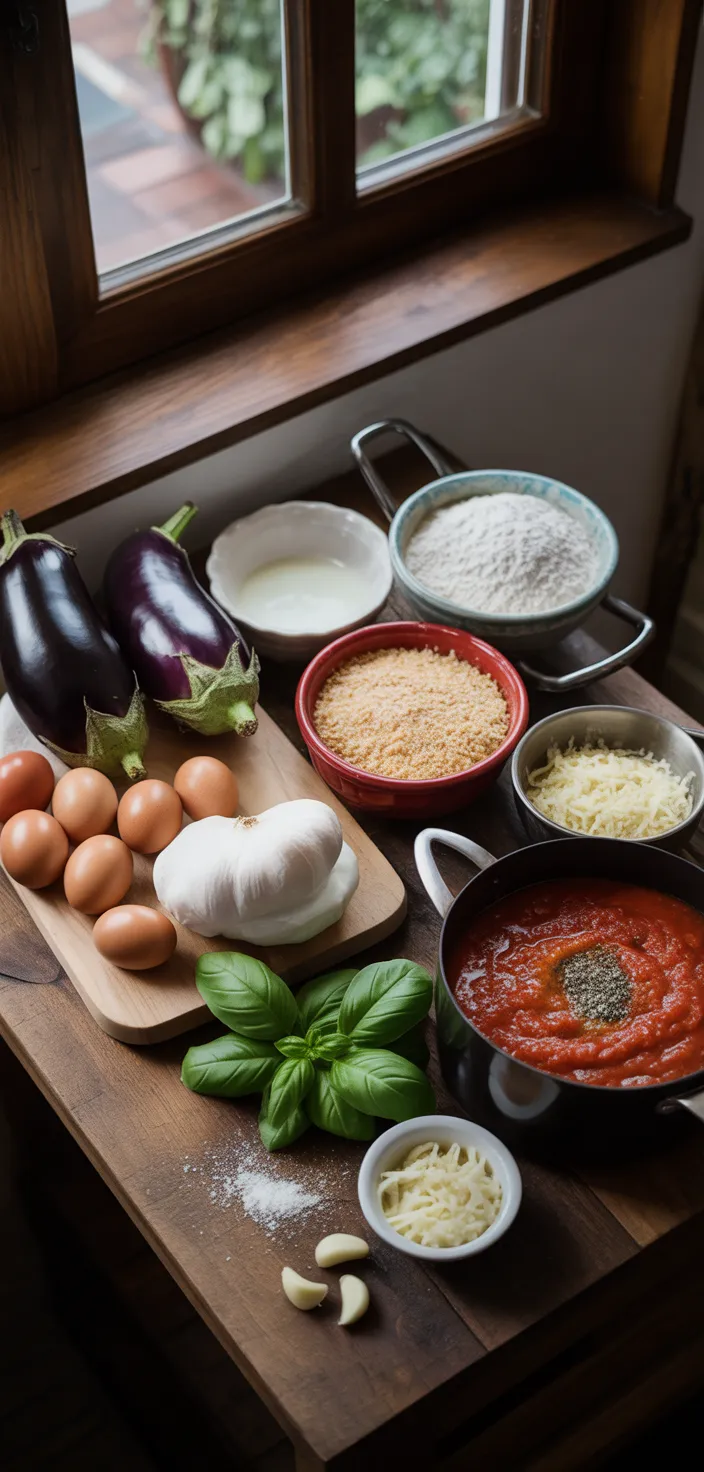 Ingredients photo for Eggplant Parmesan Recipe
