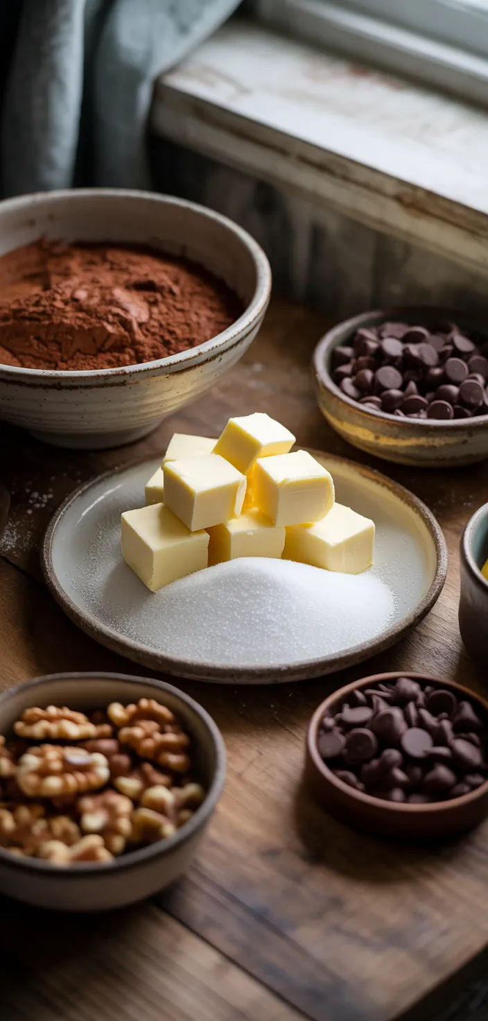 Ingredients photo for Fudge Brownies Recipe