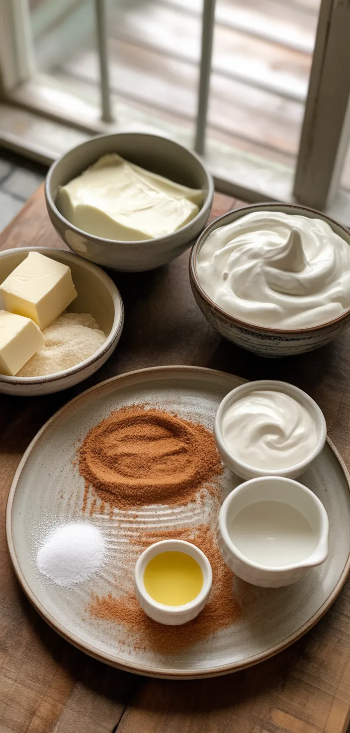 Ingredients photo for No Bake Keto Churro Cheesecake Bars Recipe