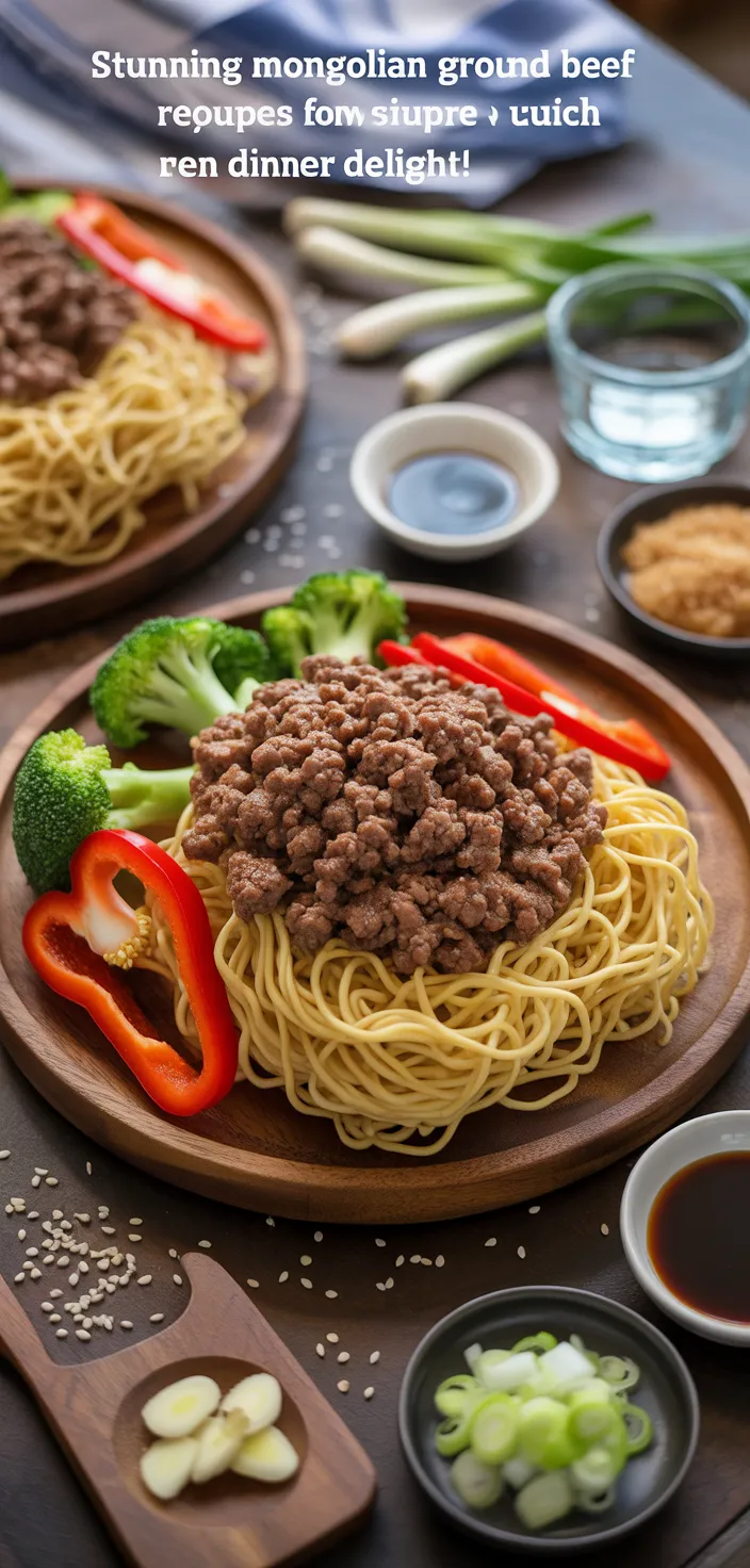 Ingredients photo for Stunning Mongolian Ground Beef Noodles Recipe For A Quick Dinner Delight!
