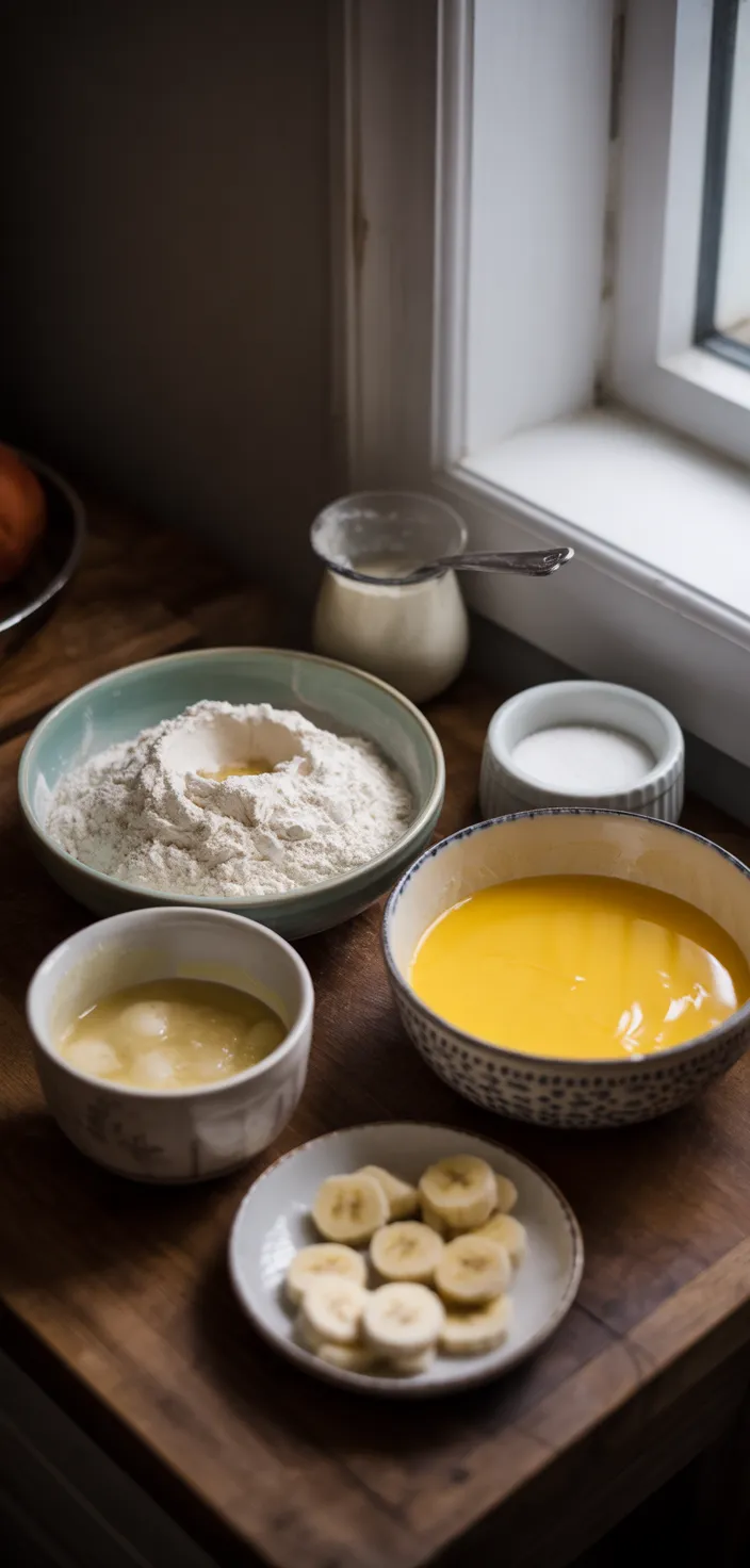 Ingredients photo for Banana Bread Cinnamon Rolls With Cream Cheese Frosting Recipe