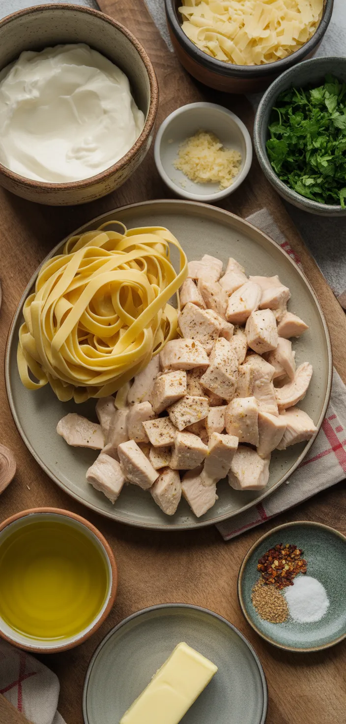 Ingredients photo for Best Chicken Fettuccine Alfredo Recipe