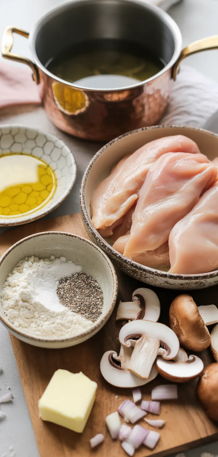 Ingredients photo for Chicken Marsala Recipe {with Creamy Marsala Sauce}