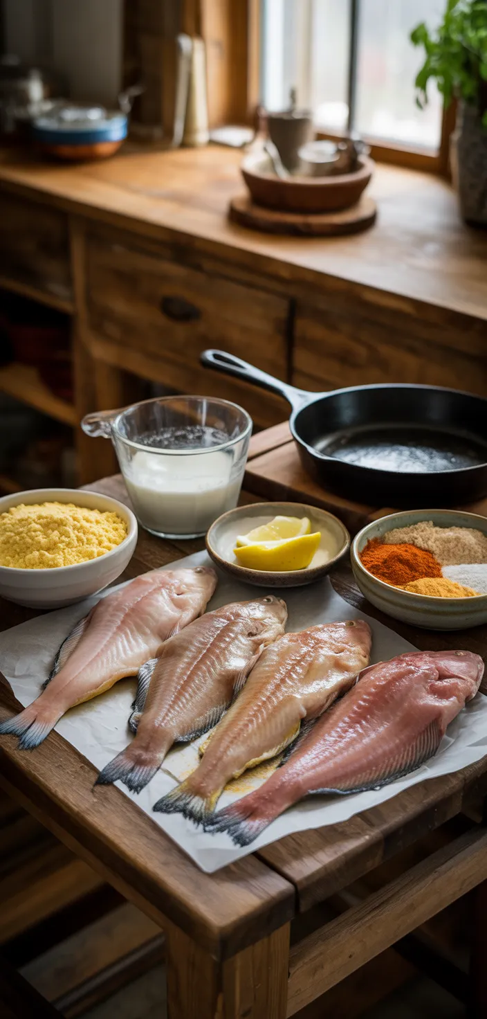 Ingredients photo for Classic Southern Fried Catfish Recipe