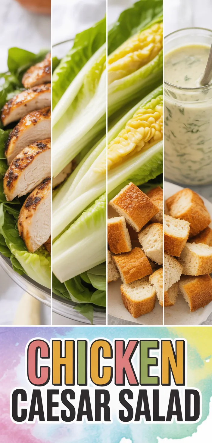 A photo of BEST CHICKEN CAESAR SALAD WITH HOMEMADE CROUTONS Recipe