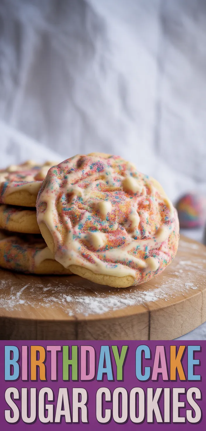 A photo of Birthday Cake Sugar Cookies Recipe