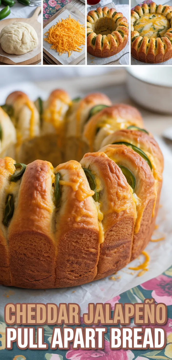 A photo of Cheddar Jalapeño Pull Apart Bread Recipe
