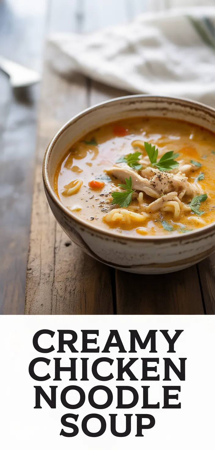 A photo of Creamy Chicken Noodle Soup Recipe