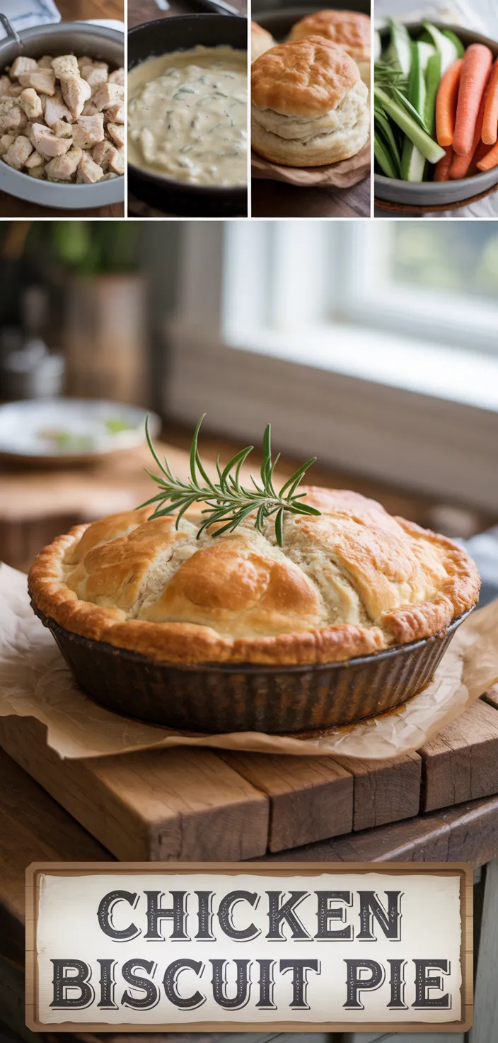 A photo of Easy Chicken Pot Pie With Biscuits Recipe