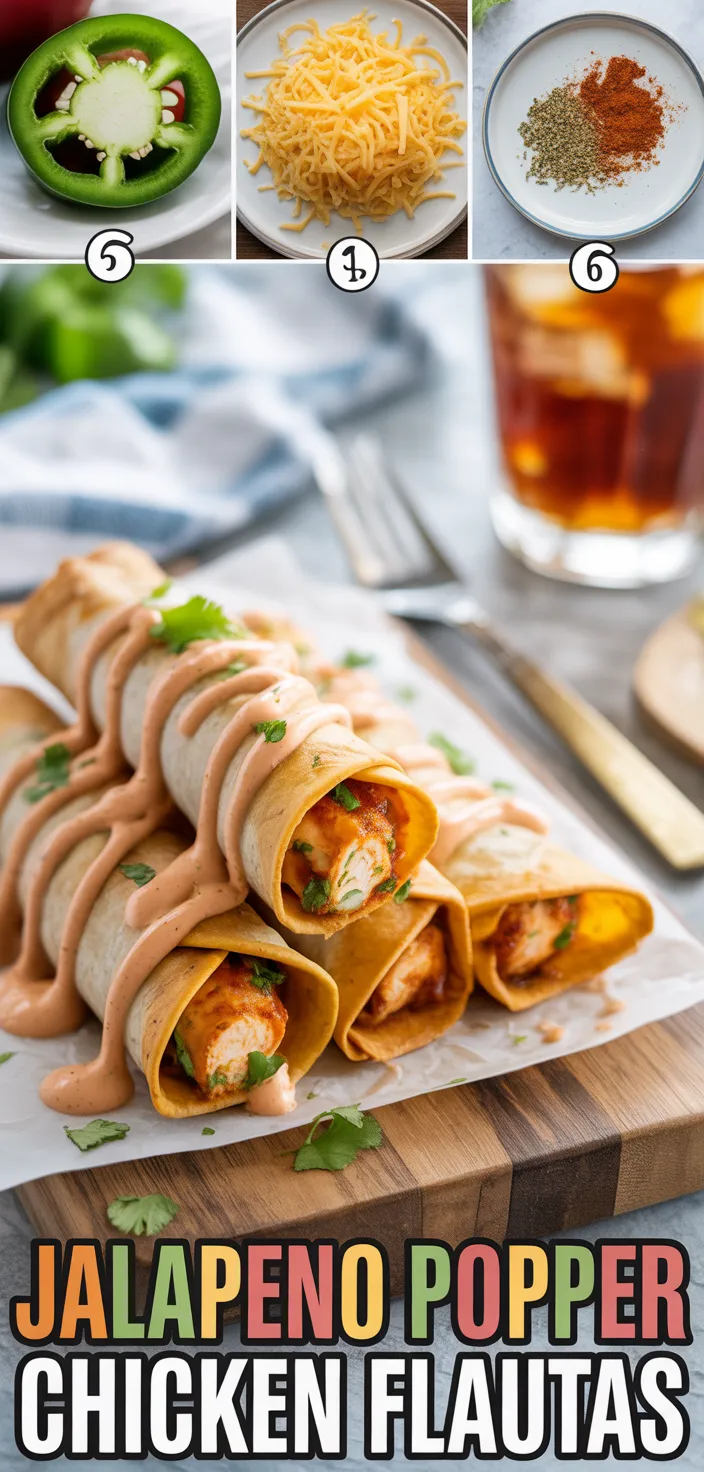 A photo of JALAPENO POPPER CHICKEN FLAUTAS Recipe