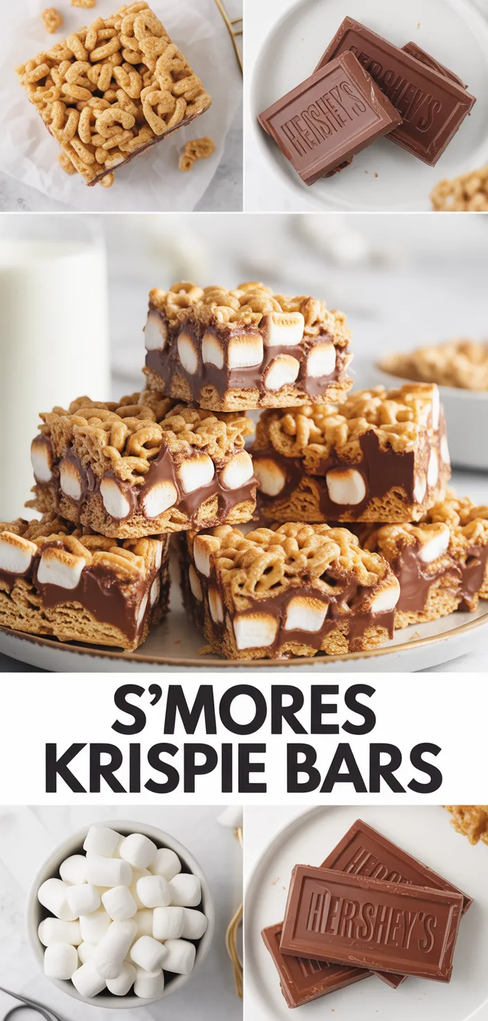 A photo of S'mores Krispie Bars Recipe