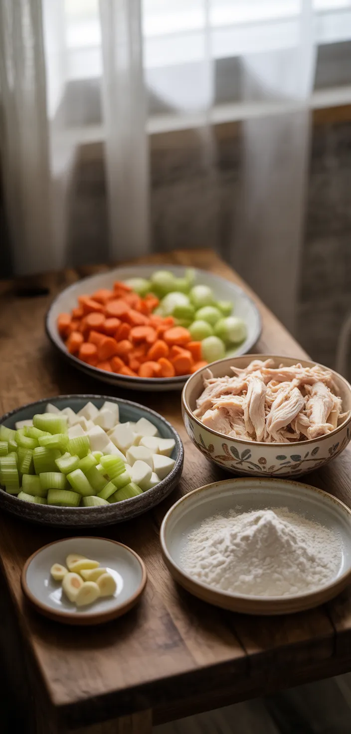 Ingredients photo for Creamy Chicken Noodle Soup Recipe