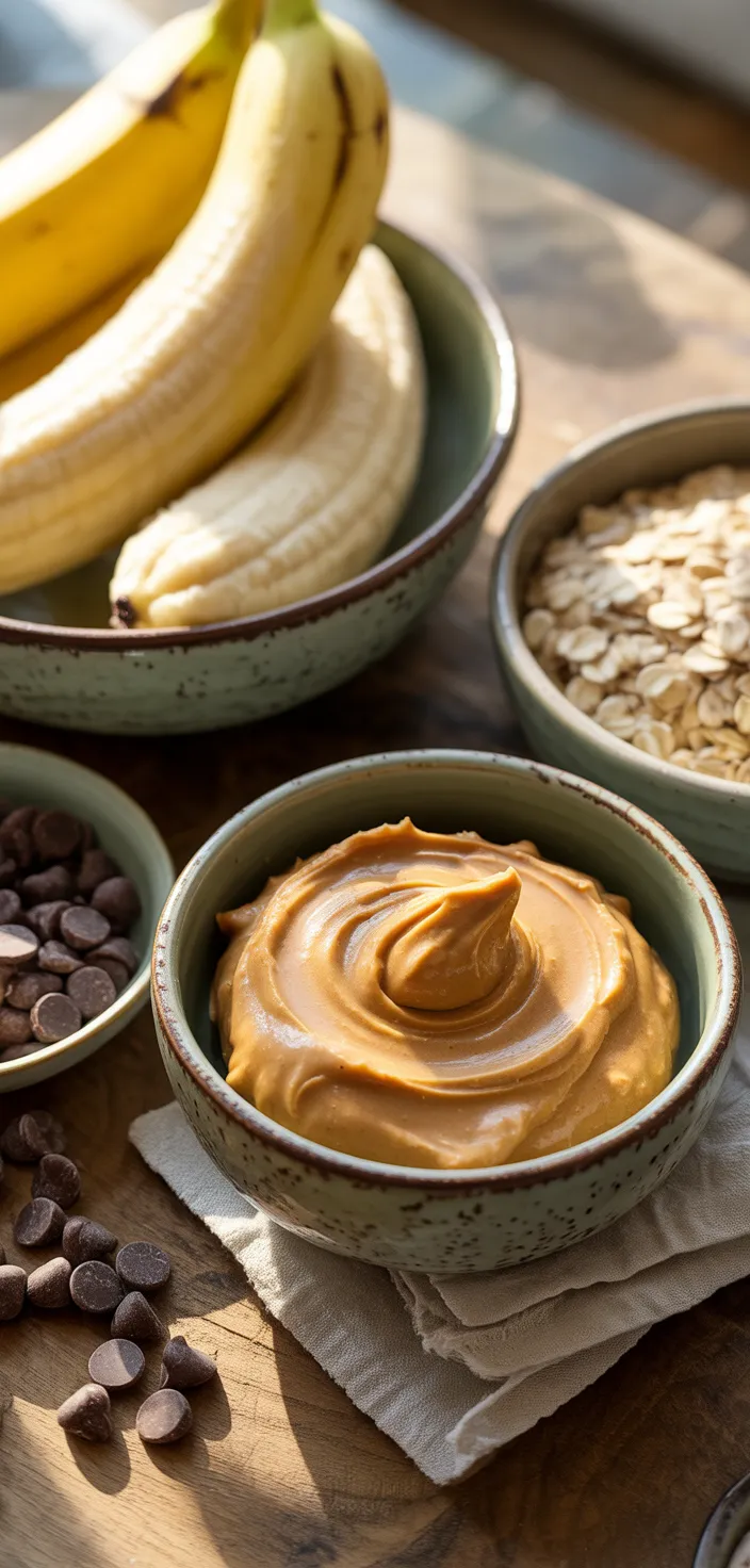 Ingredients photo for Healthy Peanut Butter Banana Cookies Recipe