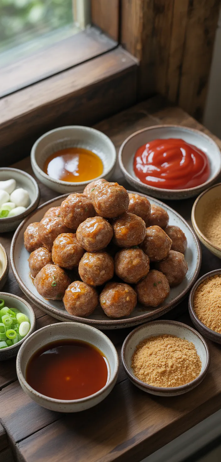 Ingredients photo for Honey Garlic Meatballs Recipe