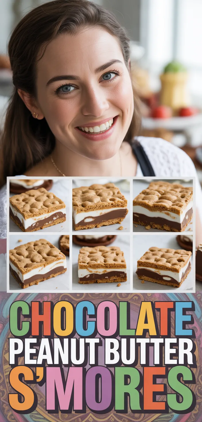 A photo of Chocolate Chip Cookie Peanut Butter S'mores Bars Recipe