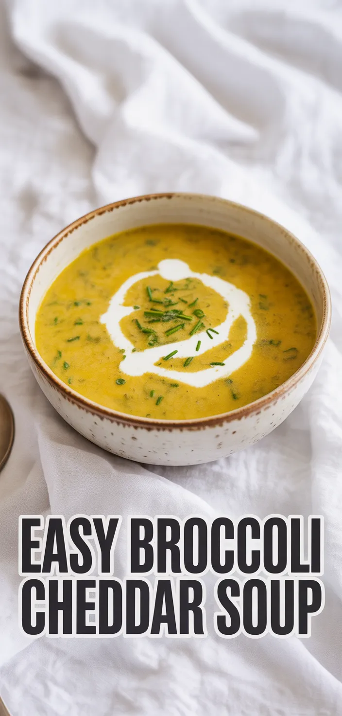 A photo of Easy Broccoli Cheddar Soup Recipe