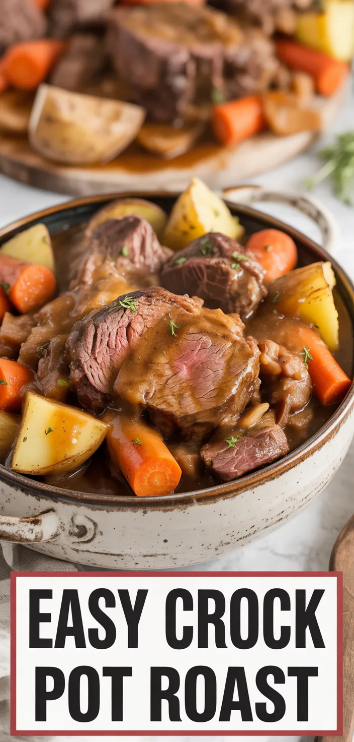 A photo of Easy Crock Pot Pot Roast (with Gravy!) Recipe